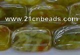 CNS673 15.5 inches 15*20mm rectangle green dragon serpentine jasper beads