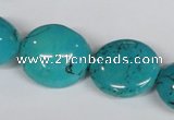 CNT36 16 inches 20*22mm oval natural turquoise beads wholesale