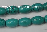 CNT369 15.5 inches 10*14mm rice turquoise beads wholesale