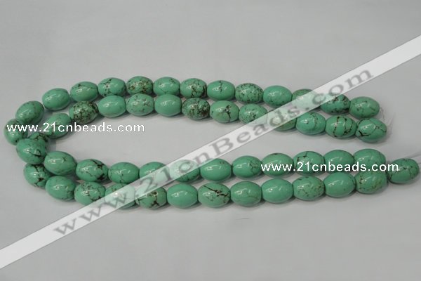 CNT370 15.5 inches 12*16mm rice turquoise beads wholesale