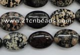 COB156 15.5 inches 13*18mm oval snowflake obsidian beads