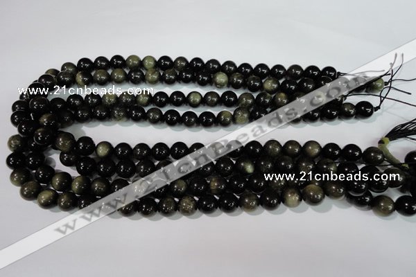 COB254 15.5 inches 10mm round golden obsidian beads wholesale