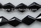 COB410 15.5 inches 10*15mm faceted oval black obsidian beads