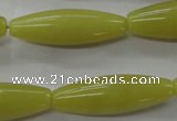 COJ106 15.5 inches 12*35mm rice olive jade beads wholesale