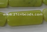 COJ109 15.5 inches 16*40mm rectangle olive jade beads wholesale