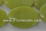 COJ110 15.5 inches 25*35mm oval olive jade beads wholesale
