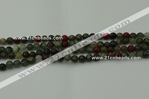 COJ461 15.5 inches 6mm faceted round blood jasper beads wholesale