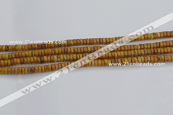 COJ619 15.5 inches 2*4mm heishi orpiment jasper beads