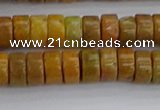 COJ620 15.5 inches 3*6mm heishi orpiment jasper beads
