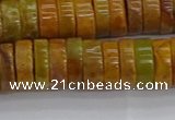 COJ622 15.5 inches 3*10mm heishi orpiment jasper beads