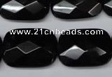 CON91 15.5 inches 18*25mm faceted rectangle black onyx gemstone beads