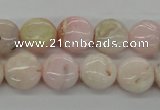 COP07 15.5 inches 13mm flat round natural pink opal beads wholesale