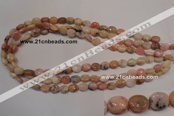 COP1021 15.5 inches 8*10mm oval natural pink opal gemstone beads