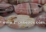 COP1281 15.5 inches 15*30mm oval natural pink opal gemstone beads