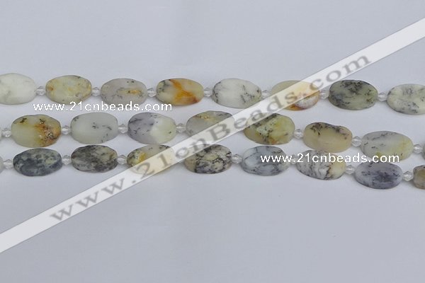 COP1432 15.5 inches 12*18mm oval white opal gemstone beads