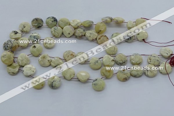 COP1483 15.5 inches 15*15mm briolette African opal gemstone beads