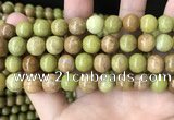 COP1575 15.5 inches 10mm round Australia olive green opal beads