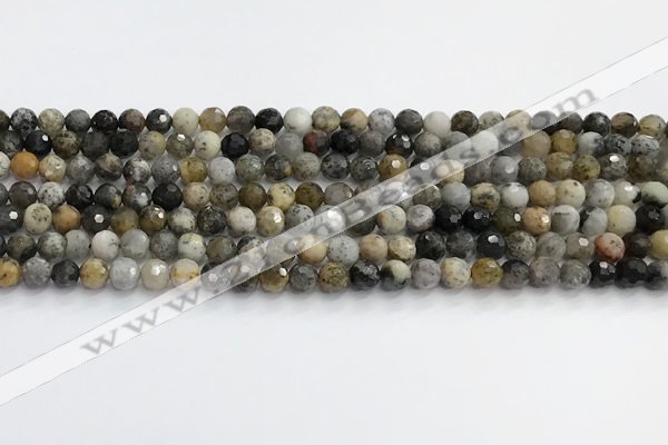 COP1608 15.5 inches 4mm faceted round moss opal beads