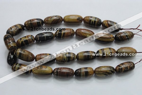 COP209 15.5 inches 15*30mm rice natural brown opal gemstone beads