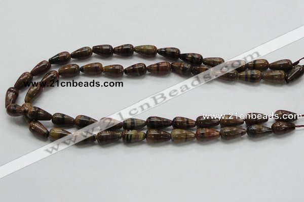 COP237 15.5 inches 8*16mm teardrop natural brown opal gemstone beads