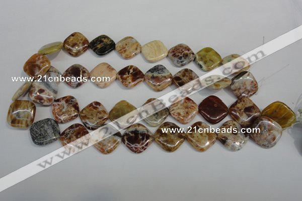 COP325 15.5 inches 20*20mm diamond brandy opal gemstone beads wholesale