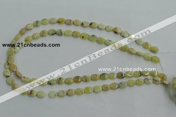 COP375 15.5 inches 8*10mm oval yellow opal gemstone beads wholesale
