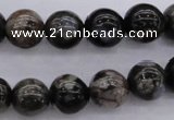 COP453 15.5 inches 8mm round natural grey opal gemstone beads