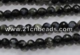 COP461 15.5 inches 6mm faceted round natural grey opal gemstone beads