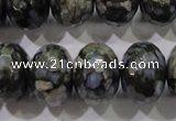 COP479 15.5 inches 15*20mm faceted rondelle natural grey opal beads