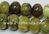 COP552 15.5 inches 15*20mm rondelle yellow & green natural opal beads