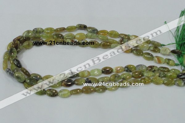 COP561 15.5 inches 8*12mm oval natural yellow & green opal beads