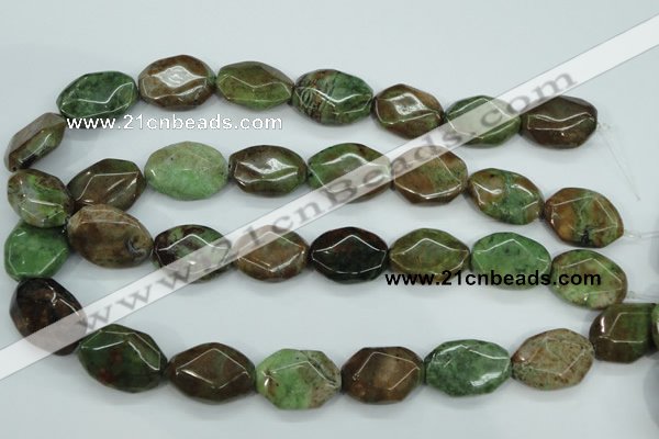 COP692 15.5 inches 18*25mm octagonal green opal gemstone beads