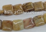 COP704 15.5 inches 12*12mm square wooden opal gemstone beads