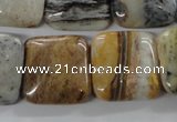 COP705 15.5 inches 20*20mm square wooden opal gemstone beads