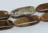 COP708 15.5 inches 10*28mm oval wooden opal gemstone beads