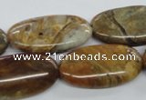 COP709 15.5 inches 15*30mm oval wooden opal gemstone beads