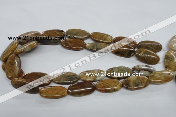 COP709 15.5 inches 15*30mm oval wooden opal gemstone beads