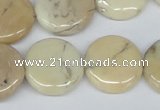 COP810 15.5 inches 20mm flat round natural African opal beads