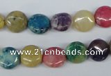 COP866 15.5 inche 10mm flat round dyed African opal gemstone beads