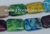COP869 15.5 inche 13*18mm rectangle dyed African opal gemstone beads