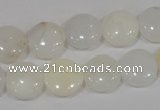 COP904 15.5 inches 12mm flat round natural white opal gemstone beads