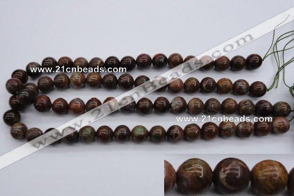 COP954 15.5 inches 12mm round green opal gemstone beads wholesale