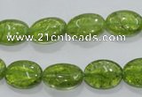 COQ36 15.5 inches 10*14mm oval dyed olive quartz beads wholesale