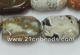 COS26 15.5 inches 18*25mm octagonal ocean stone beads wholesale