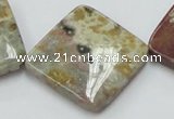 COS27 15.5 inches 30*30mm diamond ocean stone beads wholesale
