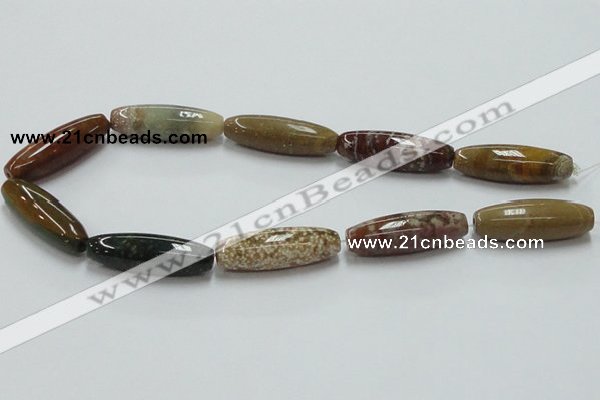 COS28 15.5 inches 12*40mm faceted column ocean stone beads wholesale