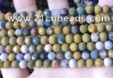 COS310 15.5 inches 6mm faceted round ocean jasper beads