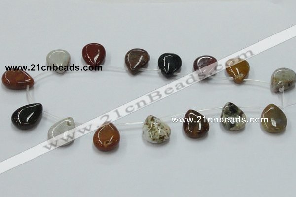 COS35 15.5 inches 18*25mm flat teardrop ocean stone beads wholesale