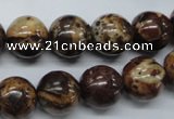 COS81 15.5 inches 14mm round red ocean stone beads wholesale