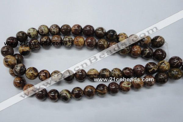 COS81 15.5 inches 14mm round red ocean stone beads wholesale